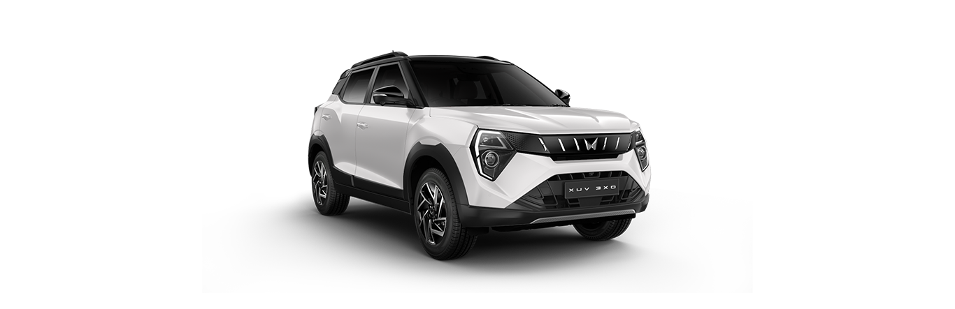 Mahindra XUV 3XO in Everest White with black roof