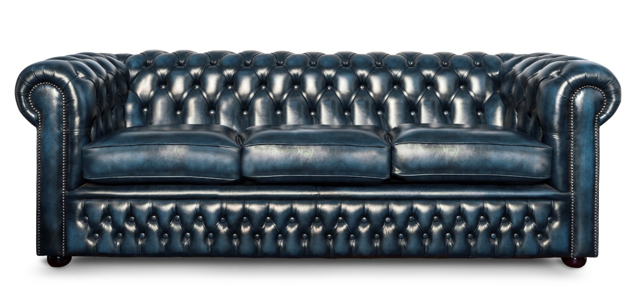 Antique Blue 4 Seater Chesterfield Sofa Introducing S W James Co