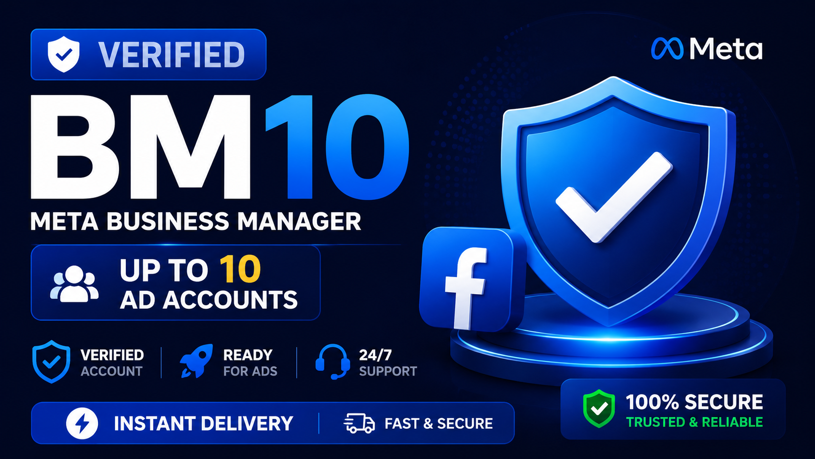Verified BM10 | Meta Business Manager 10 | Ready for Ads