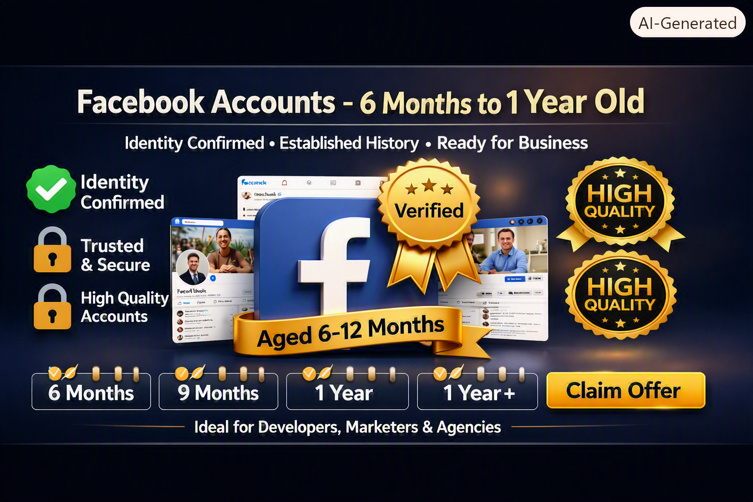 Facebook Account Identity Confirmed Profiles Sale Old 6 Months to 1 years