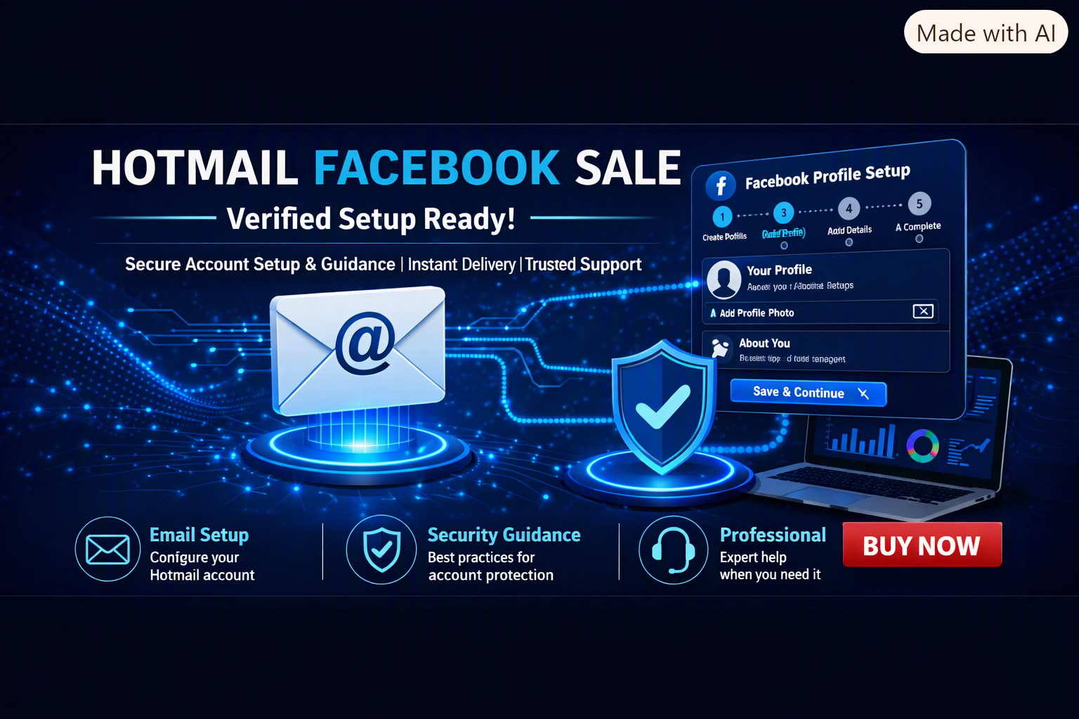 Hotmail Facebook Account Setup Service – Secure Facebook Account Setup Guidance by Verified BM Shop.
