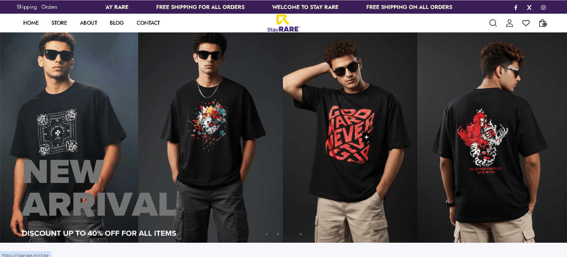 Stay Rare – Streetwear / Men’s T-Shirts E-commerce Website