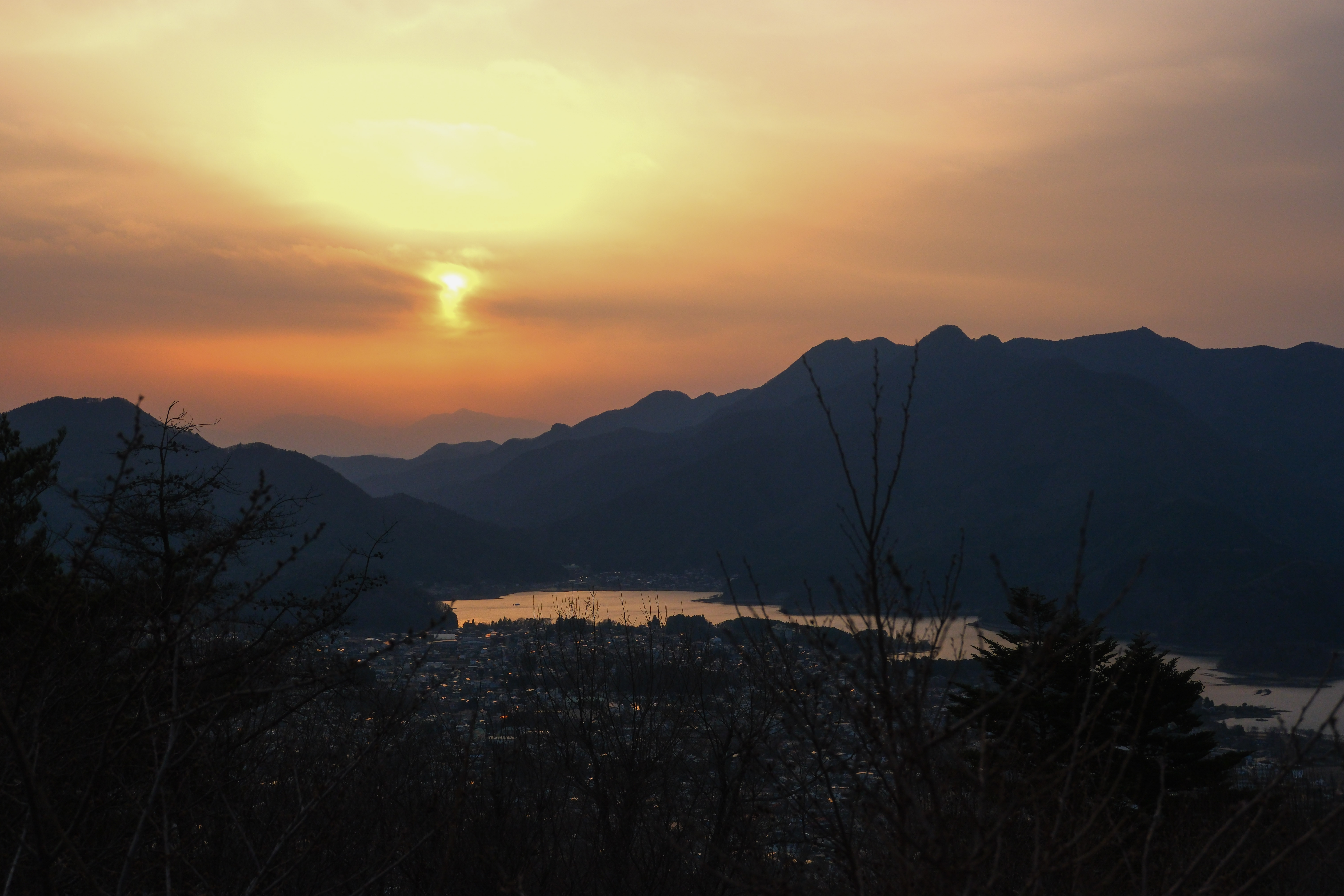 Lake Kawaguchi at sunset
