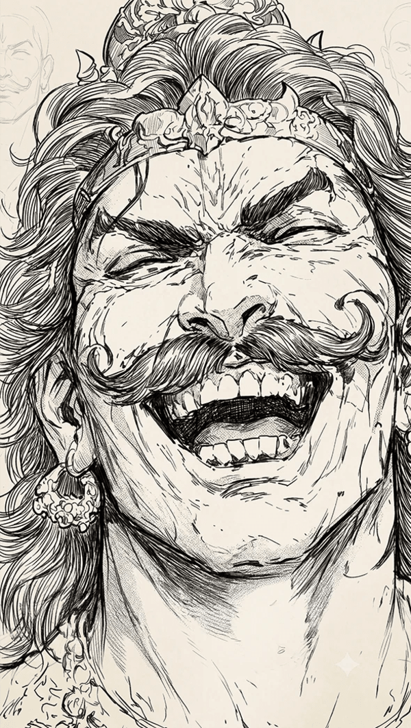 He laughs like Ravana