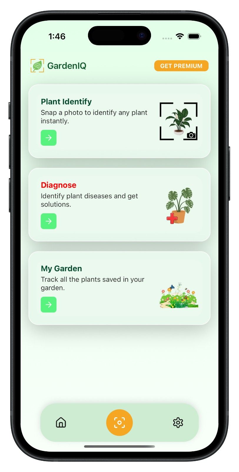 GardenIQ App on a Phone