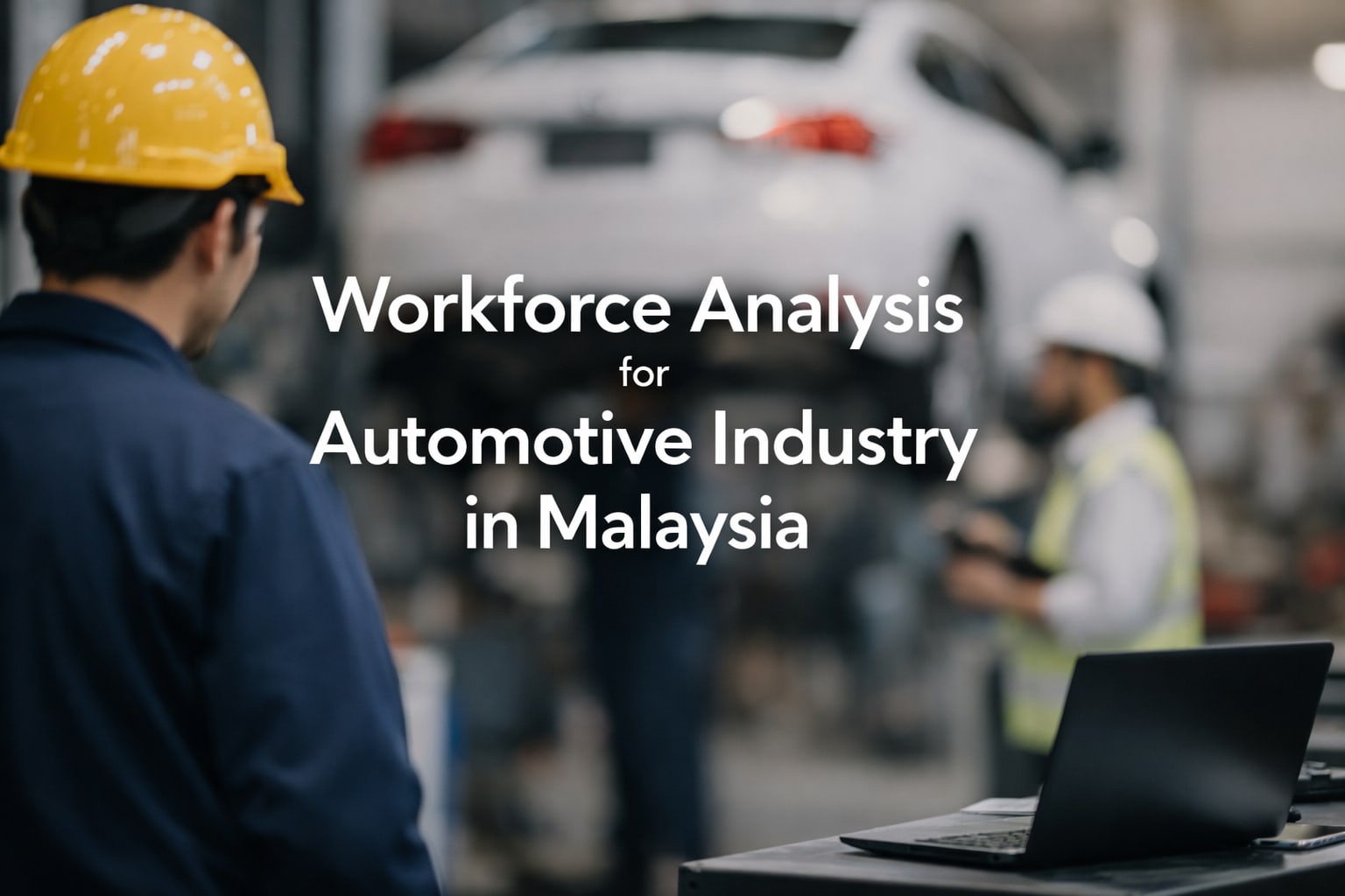 Automotive manufacturing facility with workers on an assembly line in Malaysia