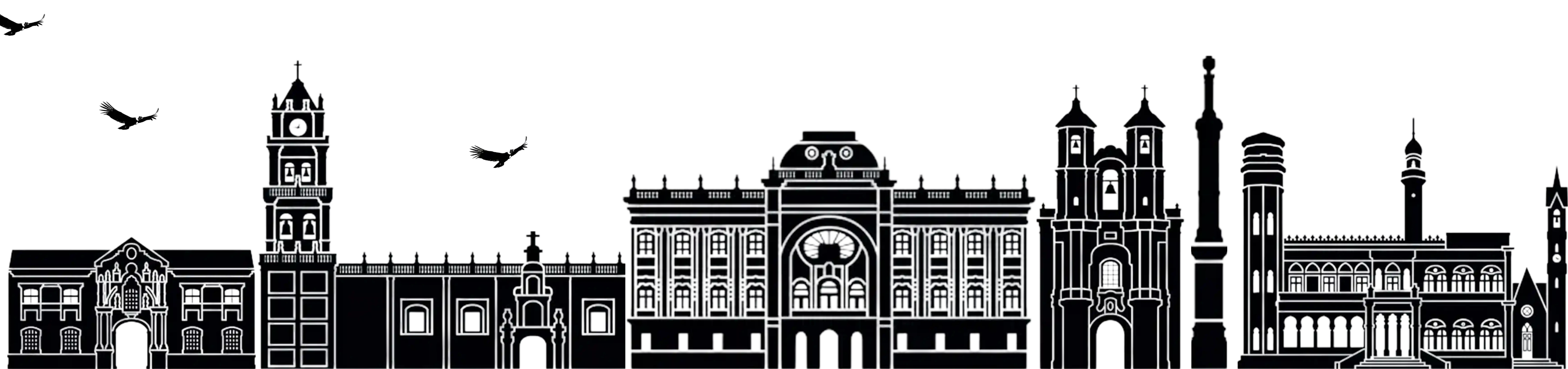 Silueta de edificios históricos de Sucre