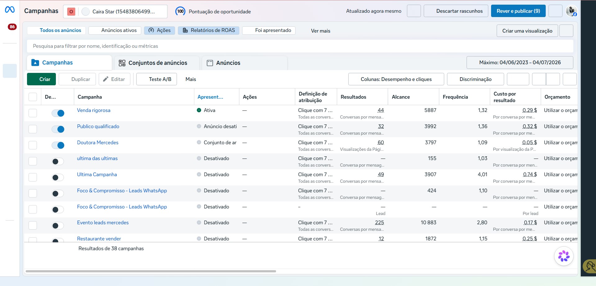 Campanhas de Meta & Google Ads — caso 1
