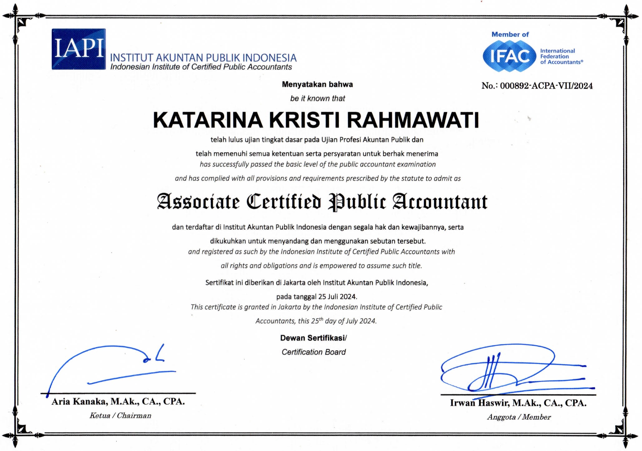 Sertifikat ACPA