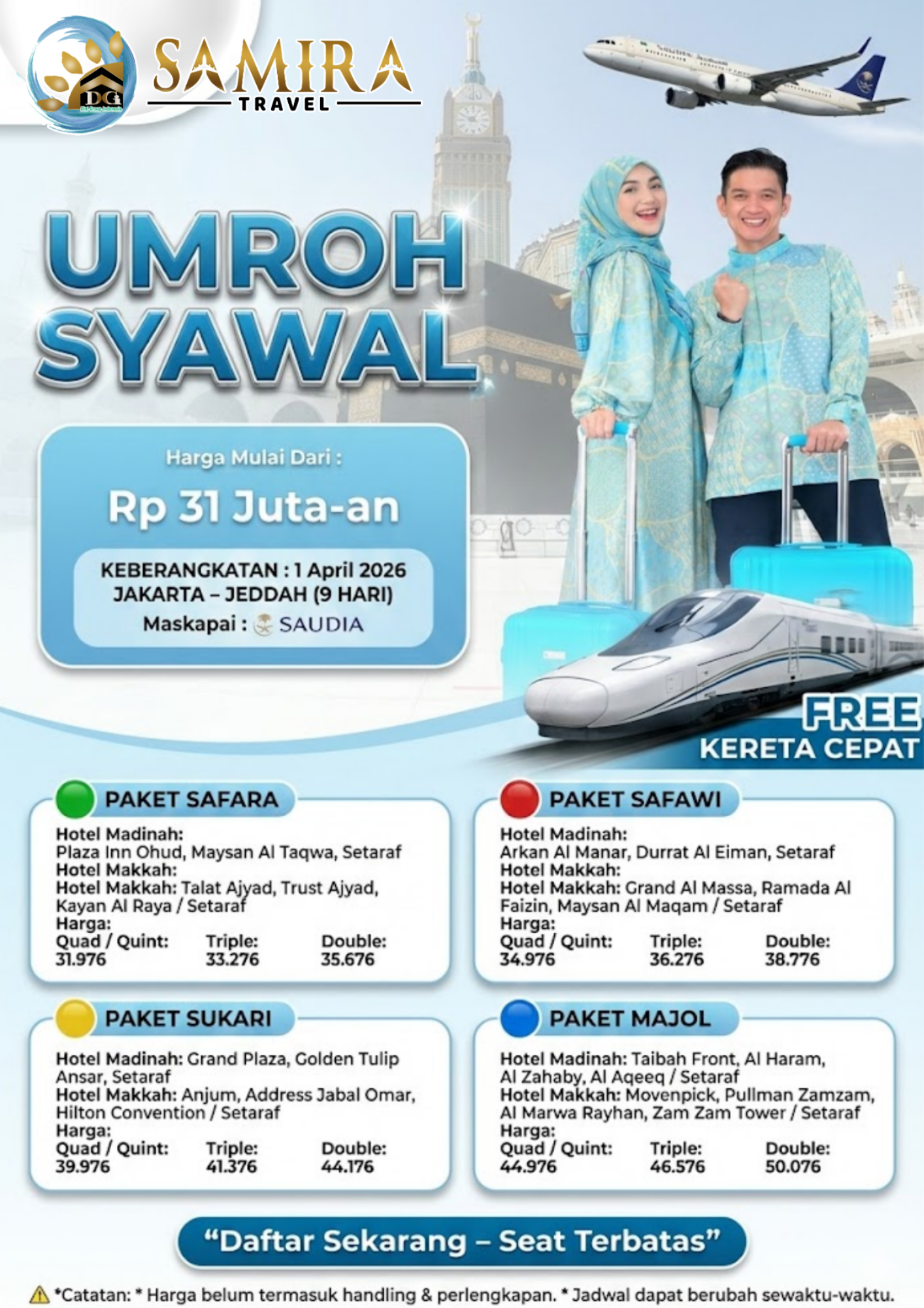 Brosur Utama Paket Umroh 2026 Samira Travel - Penawaran Spesial Awal Tahun