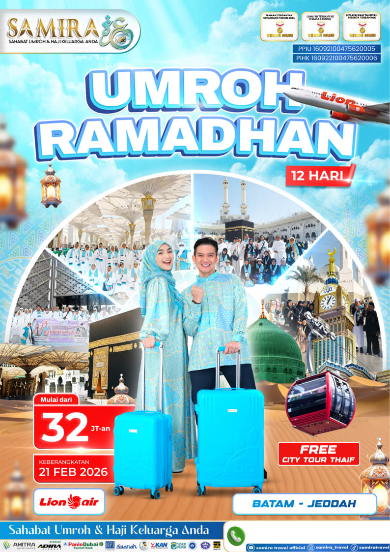 Brosur Batam 12 Hari - Keberangkatan dari Batam dengan maskapai Lion Air