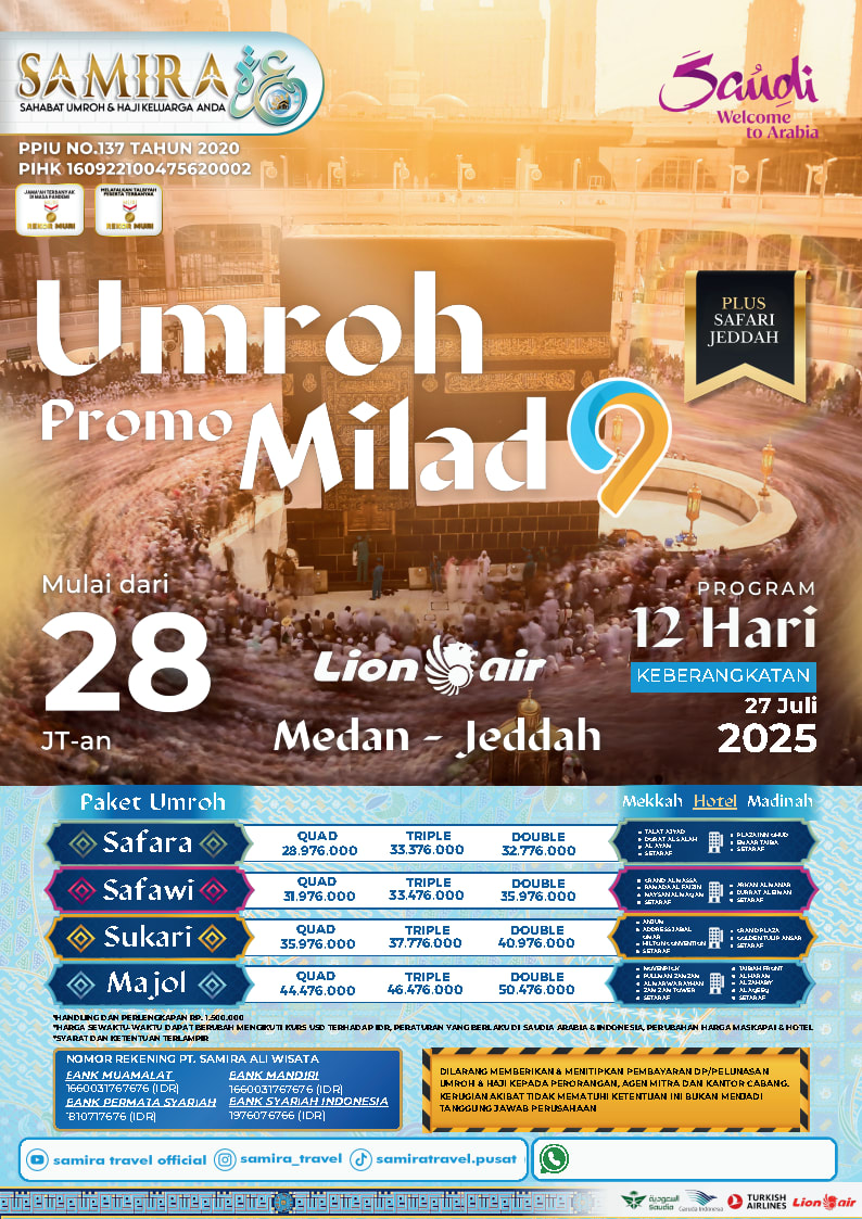 Brosur Umroh Medan Lion Air 12 Hari