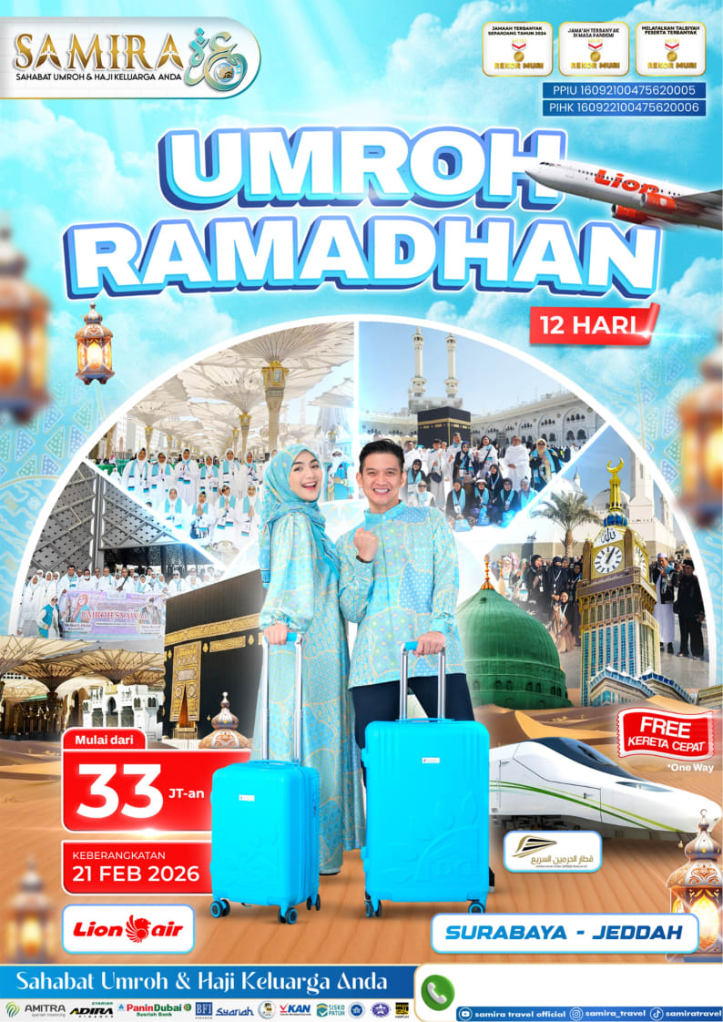 Brosur Surabaya Lion 12 Hari - Keberangkatan dari Surabaya dengan maskapai Lion Air