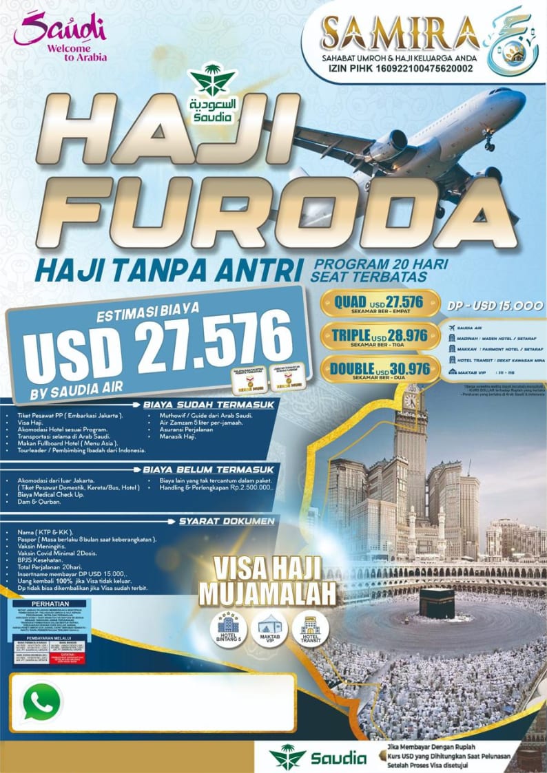 Brosur Haji Furoda Samira Travel - Program haji reguler dengan fasilitas terbaik