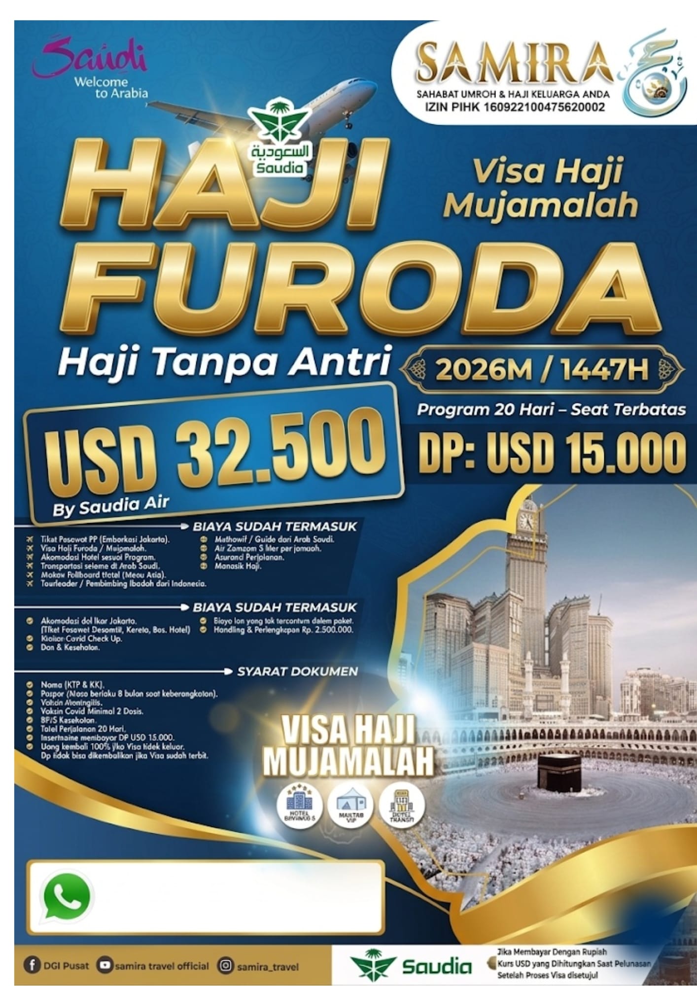 Informasi Paket Haji Furoda Tanpa Antri Resmi Visa Mujamalah
