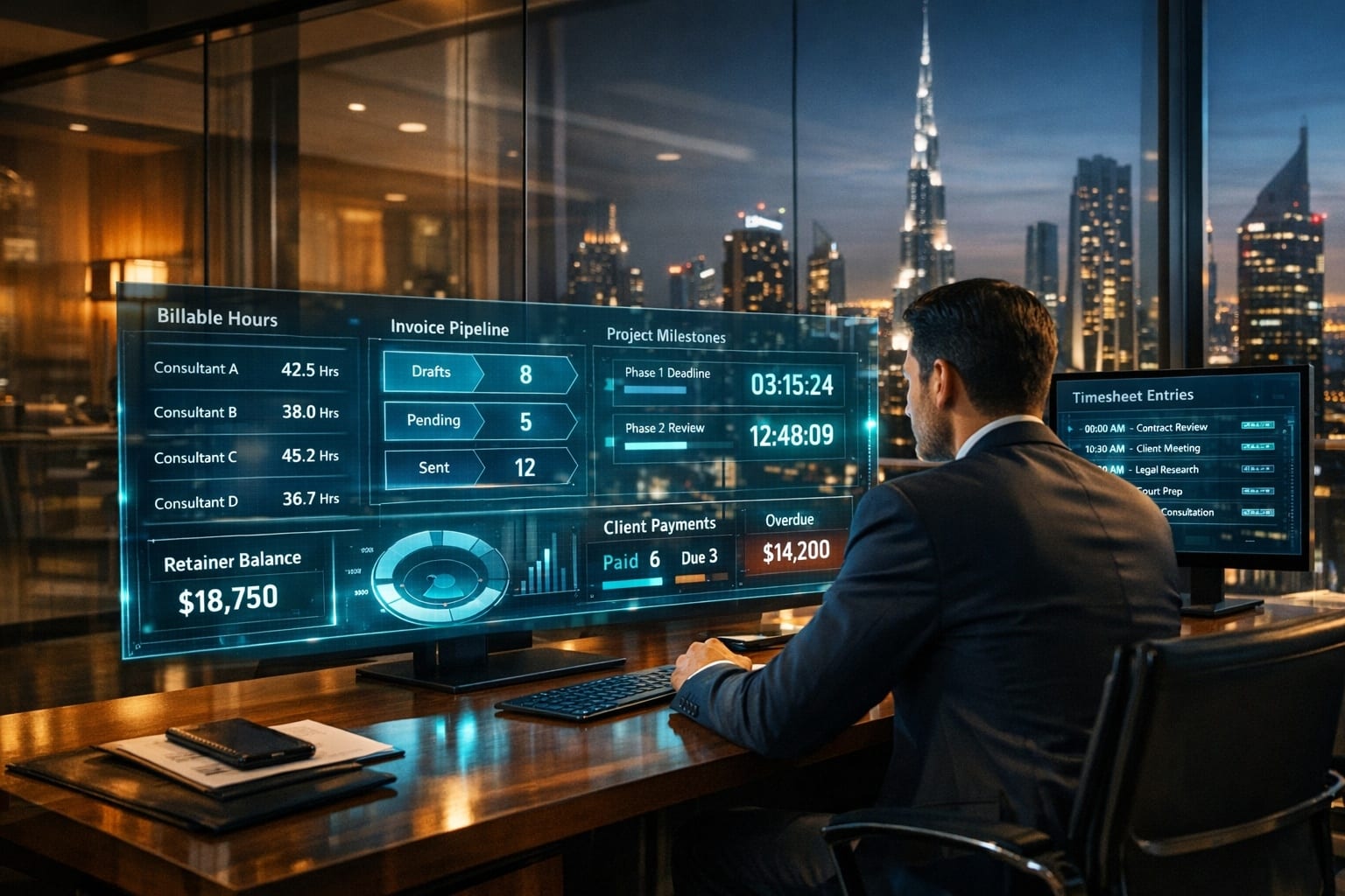 Commercial office building representing professional services and consulting