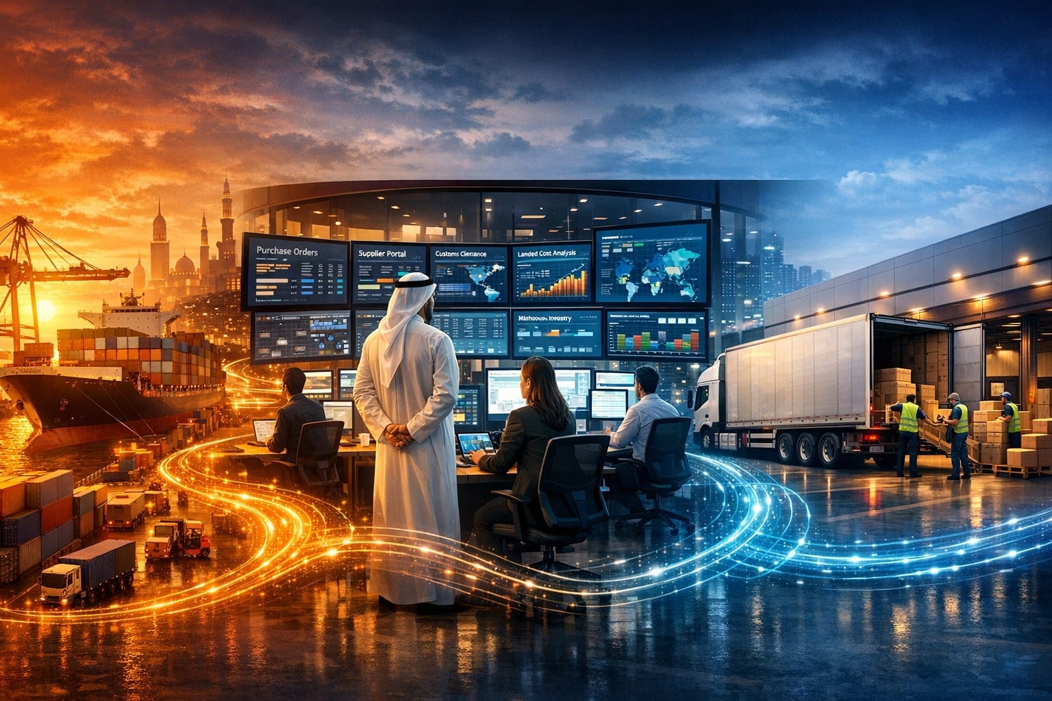 Modern warehouse with organized inventory management and logistics operations