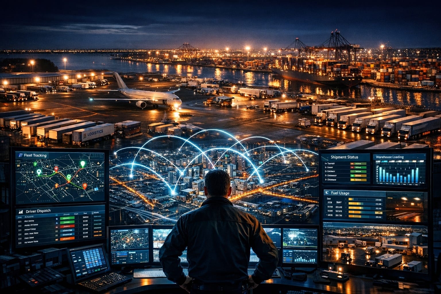 Dubai port and skyline representing UAE logistics and supply chain excellence