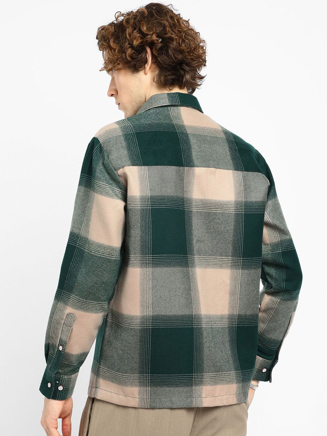 CAHOOT Men Comfort Spread Collar Checked Relaxed Fit Casual Shirt - right view