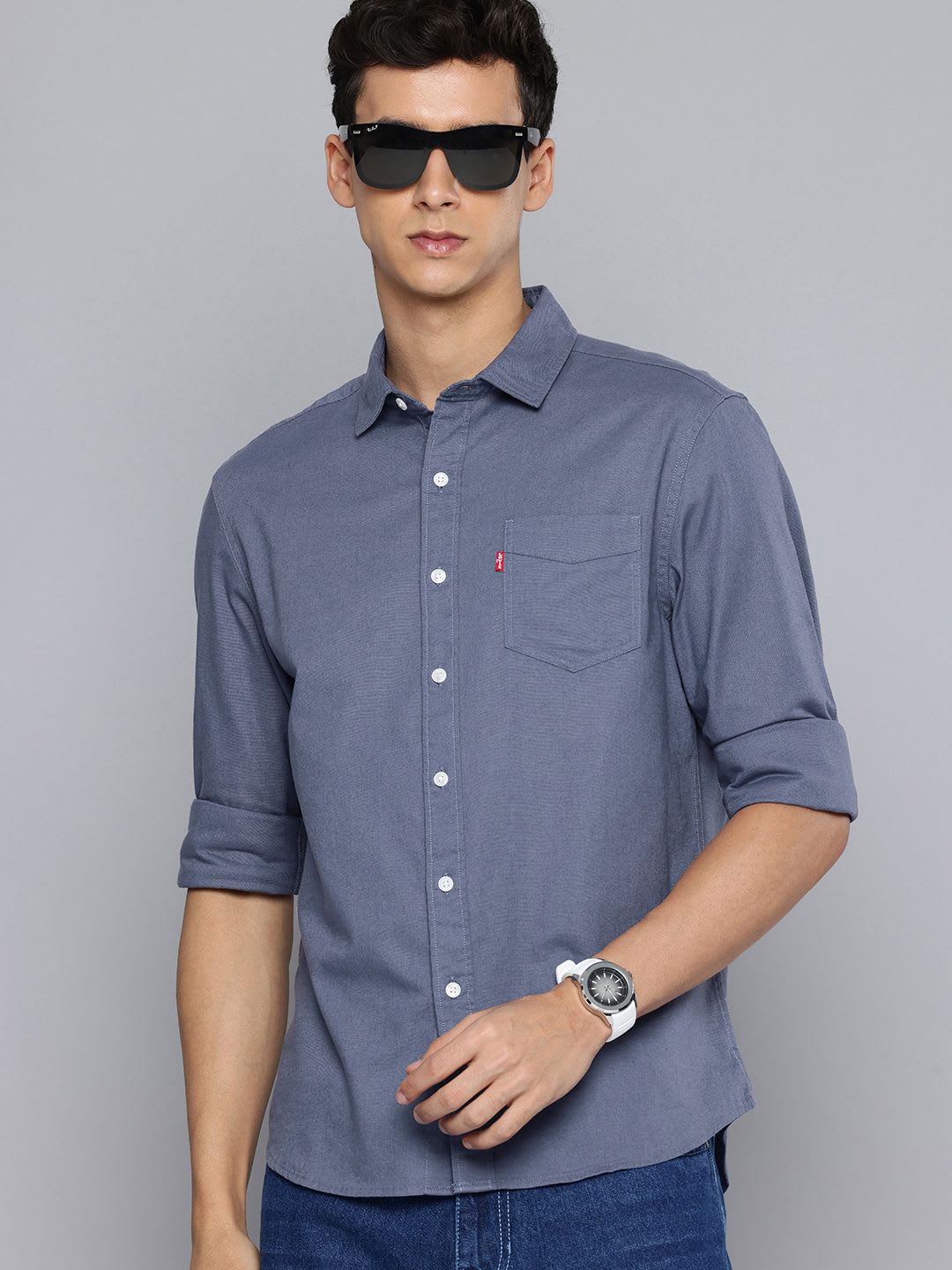 Levis Slim Fit Pure Cotton Casual Shirt - default view