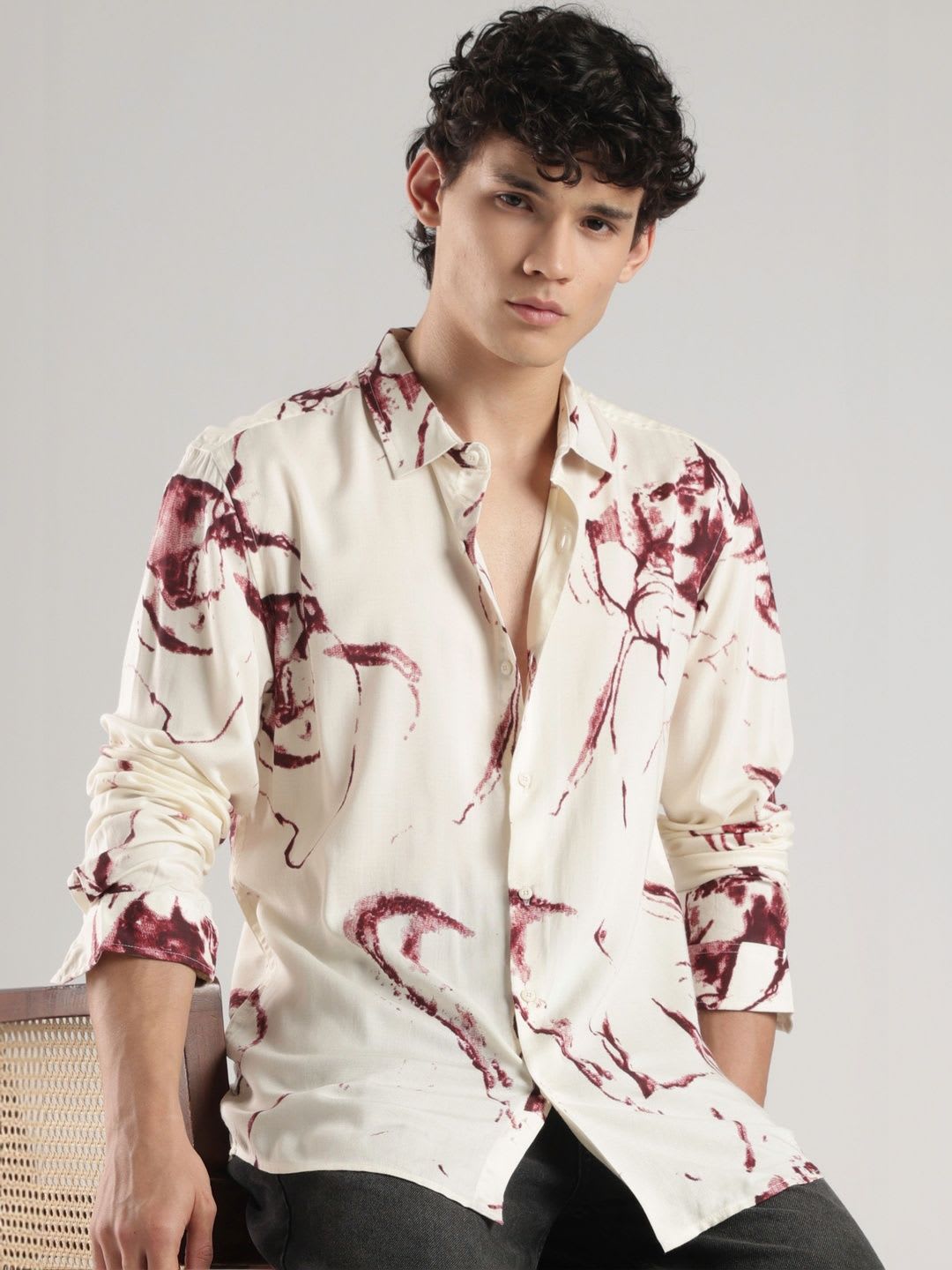 HERE&NOW Men Slim Fit Printed Casual Shirt - default view