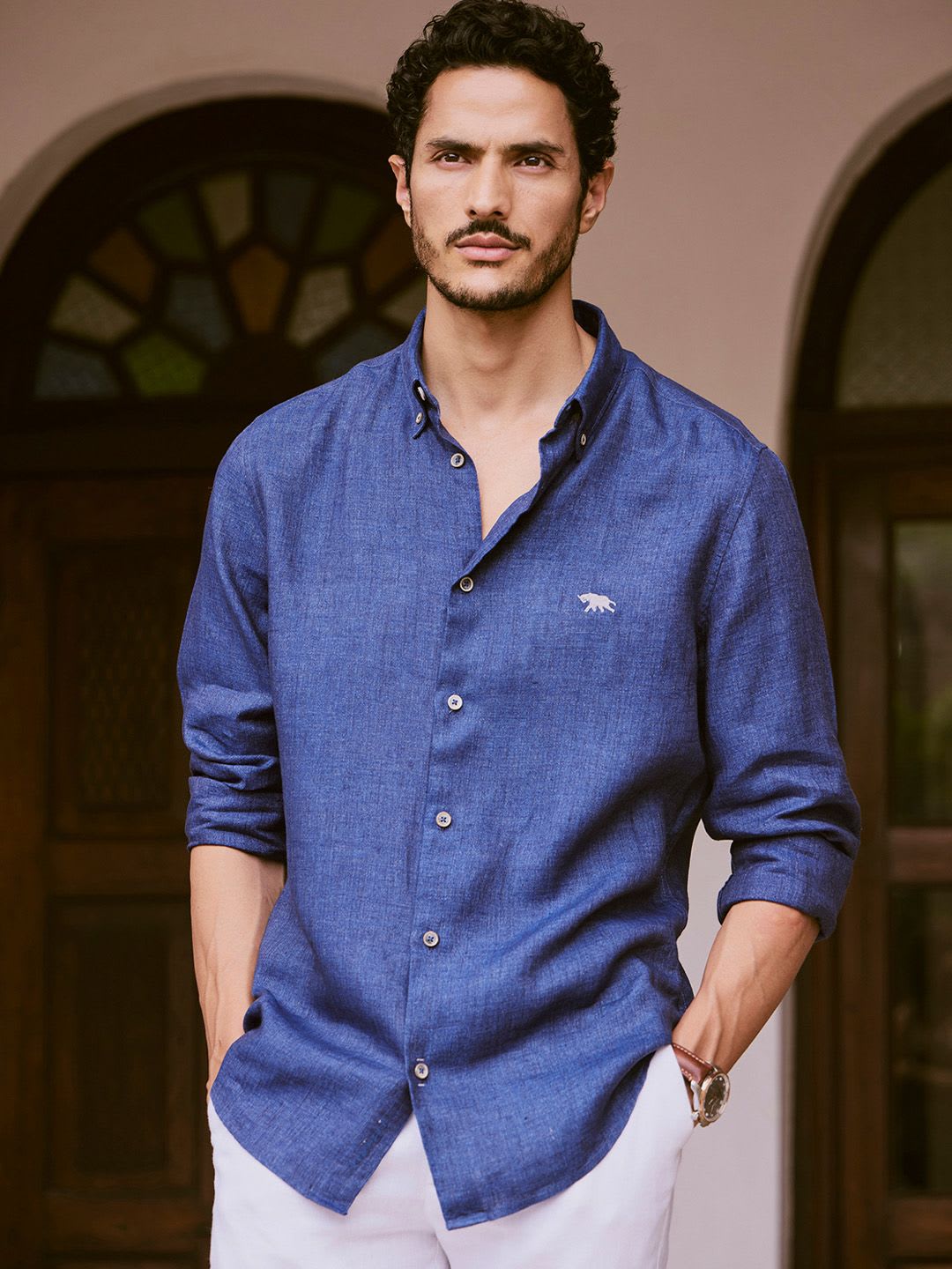 Andamen Men Casual Linen Regular Fit Shirt - default view