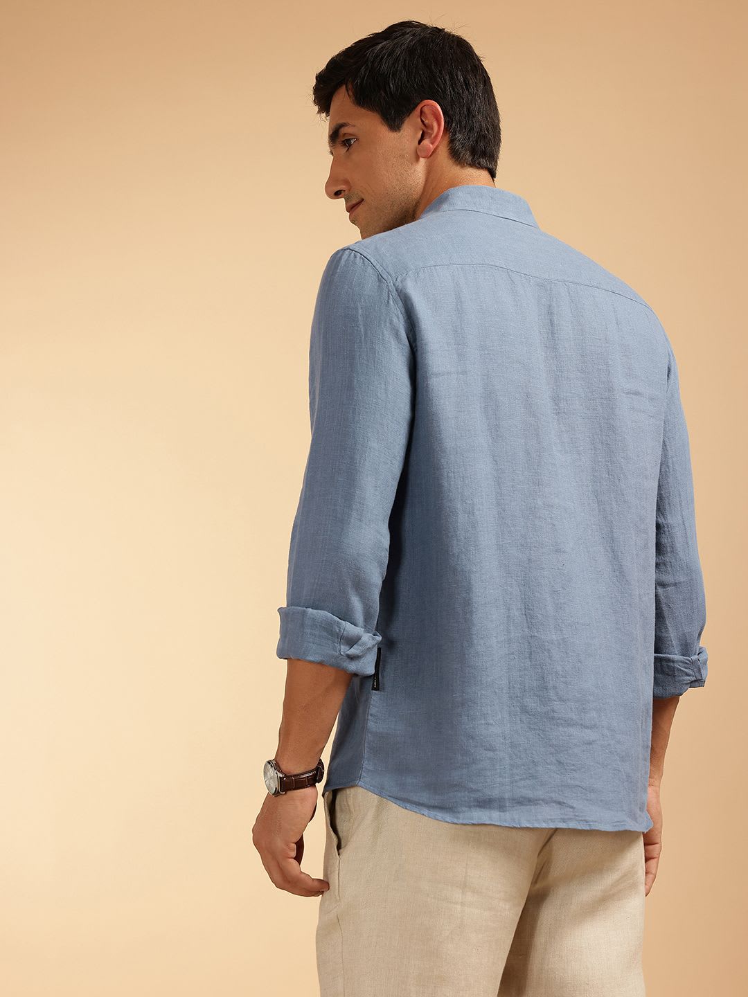 French Connection Men Premium Slim Fit Pure Linen Casual Shirt - left view