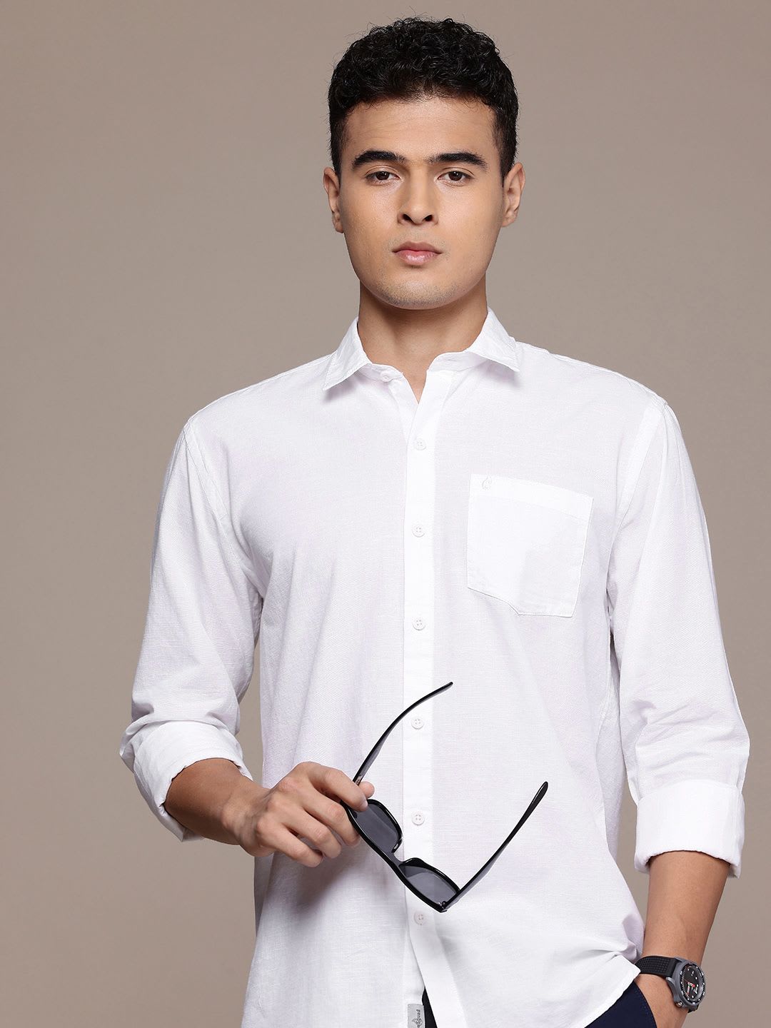 BS BLUE SQUAD Cotton-Linen Casual Shirt - default view