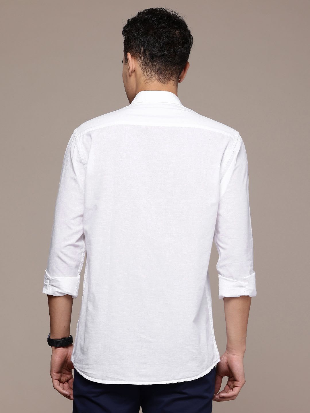 BS BLUE SQUAD Cotton-Linen Casual Shirt - left view