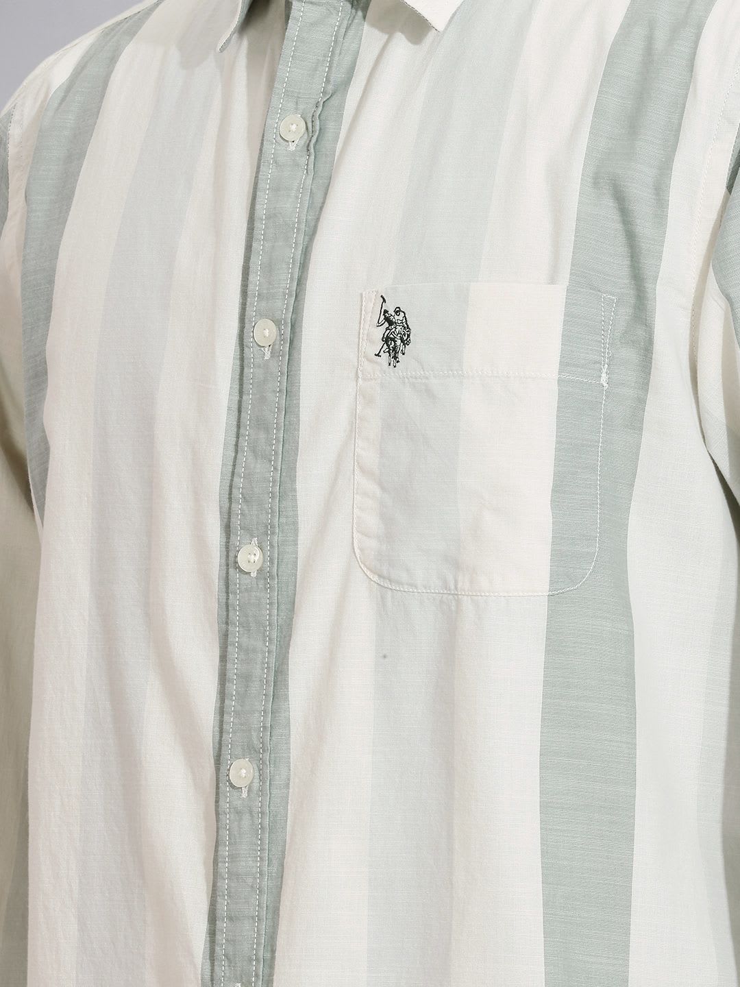 U.S. Polo Assn. Denim Co. Vertical Striped Pure Cotton Casual Shirt - right view