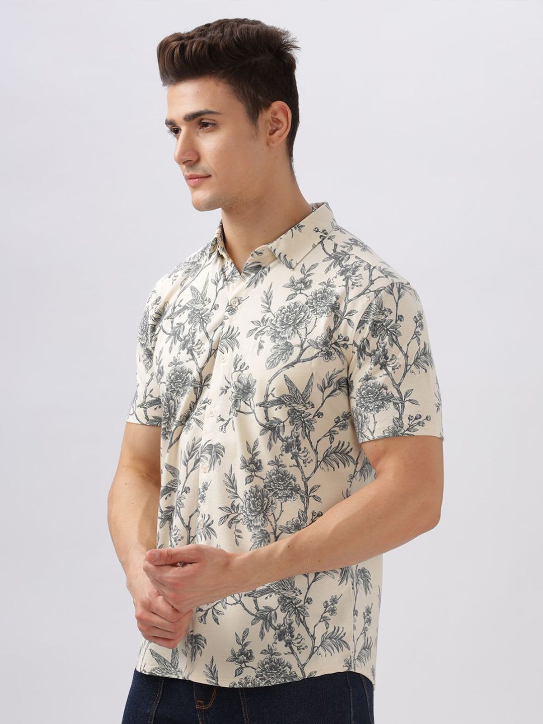 BULLMER Men Standard Opaque Printed Casual Shirt - right view