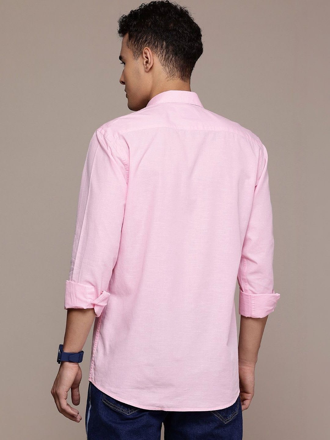 BS BLUE SQUAD Cotton Linen Casual Shirt - left view