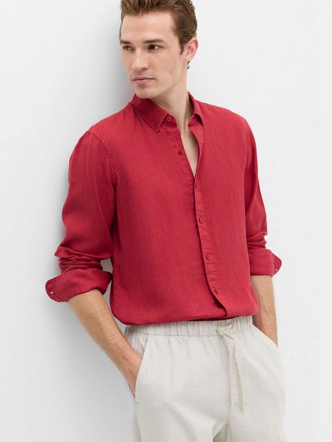 Marks & Spencer Regular Fit Pure Linen Garment Dye Shirt - default view
