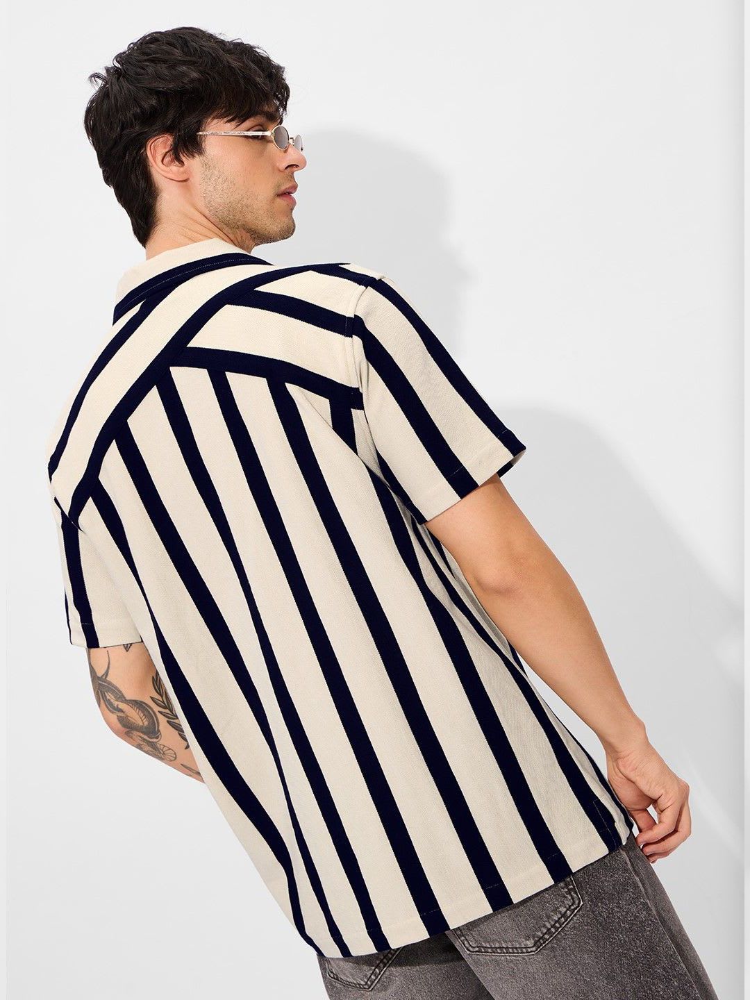 The Souled Store Men Multicolor Stripes Cotton Regular Fit Shirts - left view