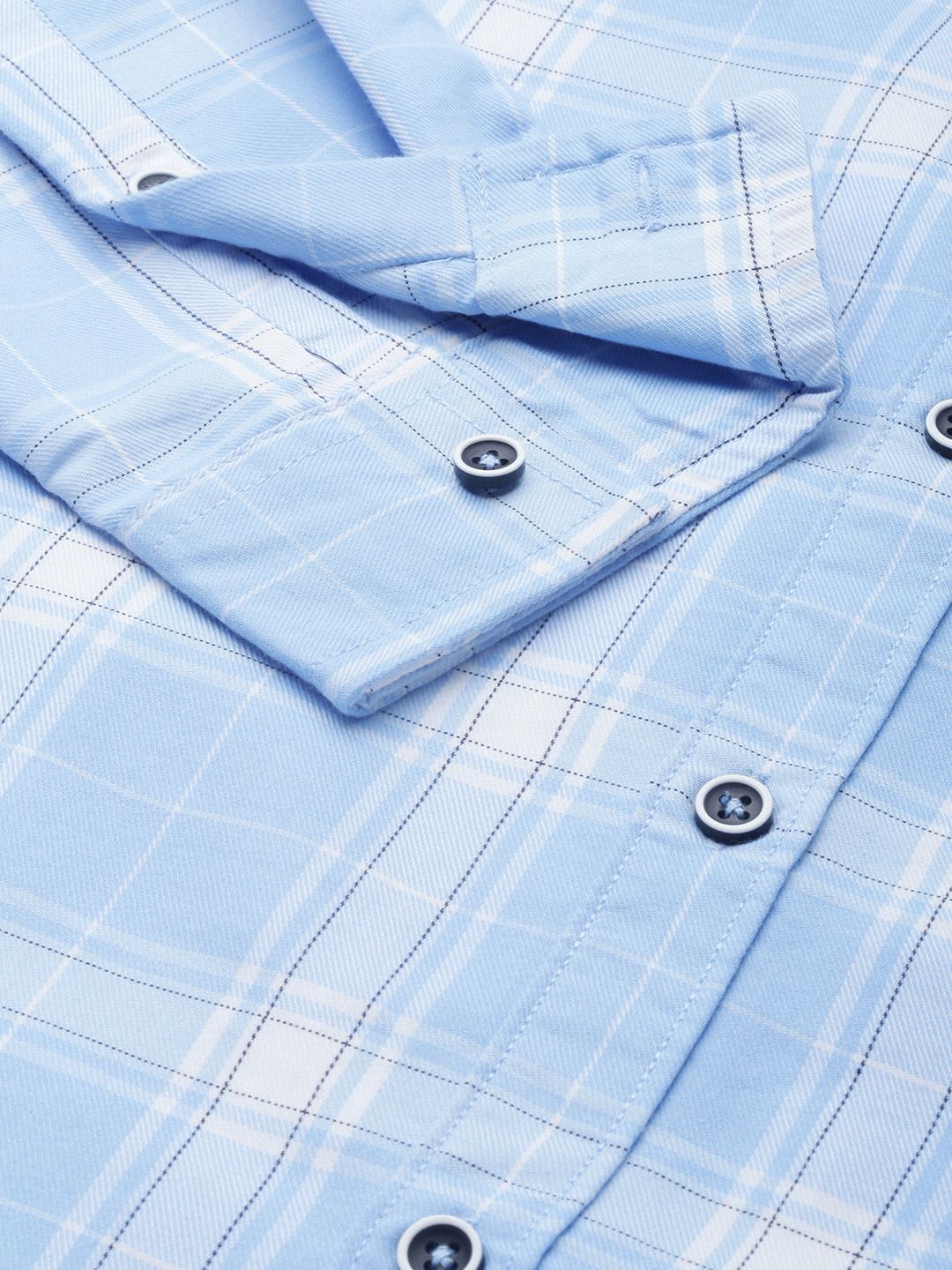 The Indian Garage Co Men Blue Checked Casual Shirt - back view