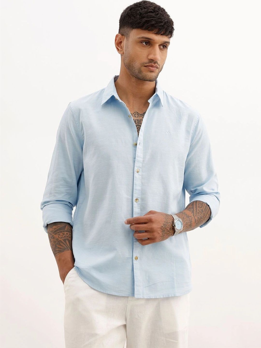 WROGN Men Slim Fit Casual Shirt - default view