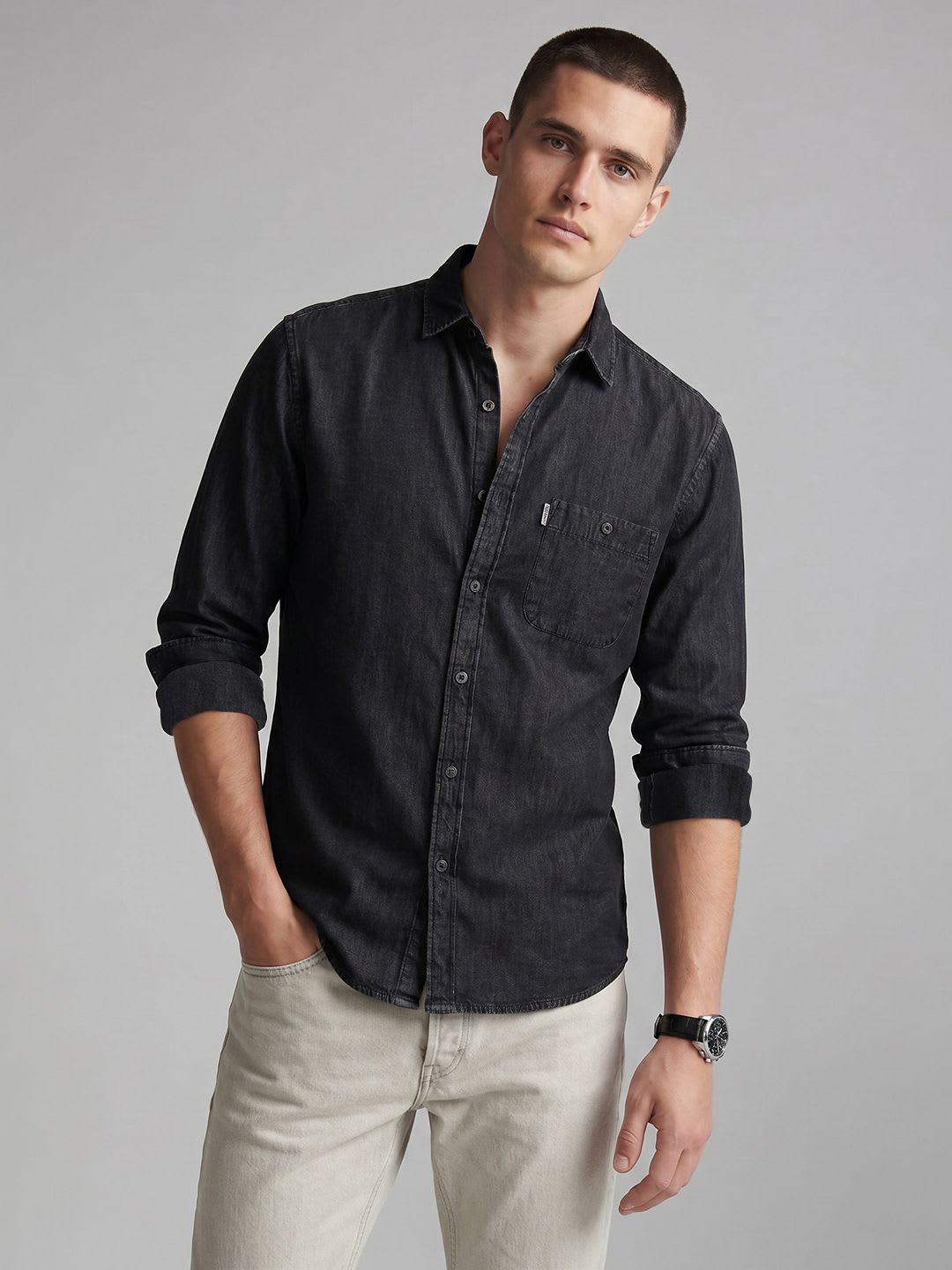 Louis Philippe Jeans Men Slim Fit Casual Shirt - default view