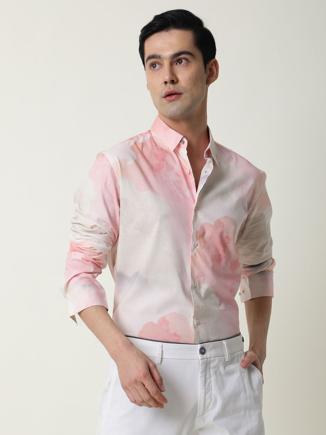 RARE RABBIT Men Pink Regular Fit Abstract Print Casual Shirt - default view