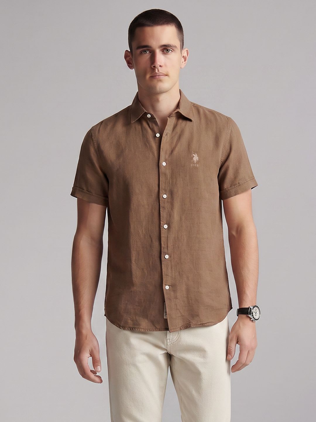 U.S. Polo Assn. Denim Co. Linen Cotton Casual Shirt - default view