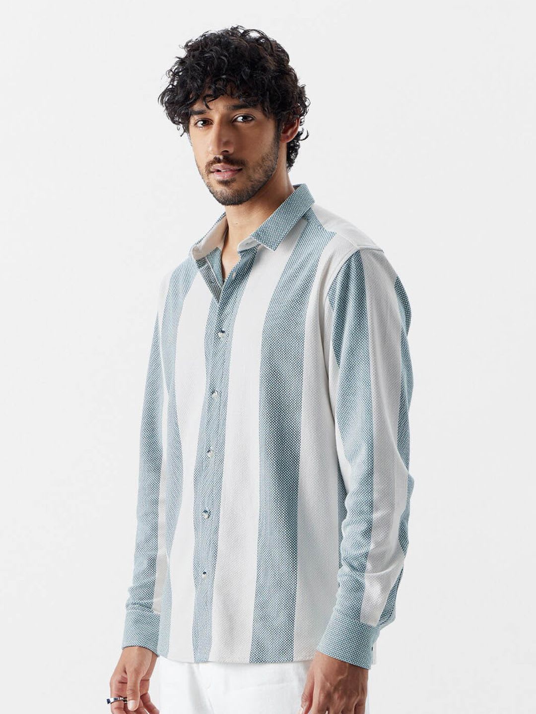 The Souled Store Men Stripes Multicolor Regular Fit Shirts - right view