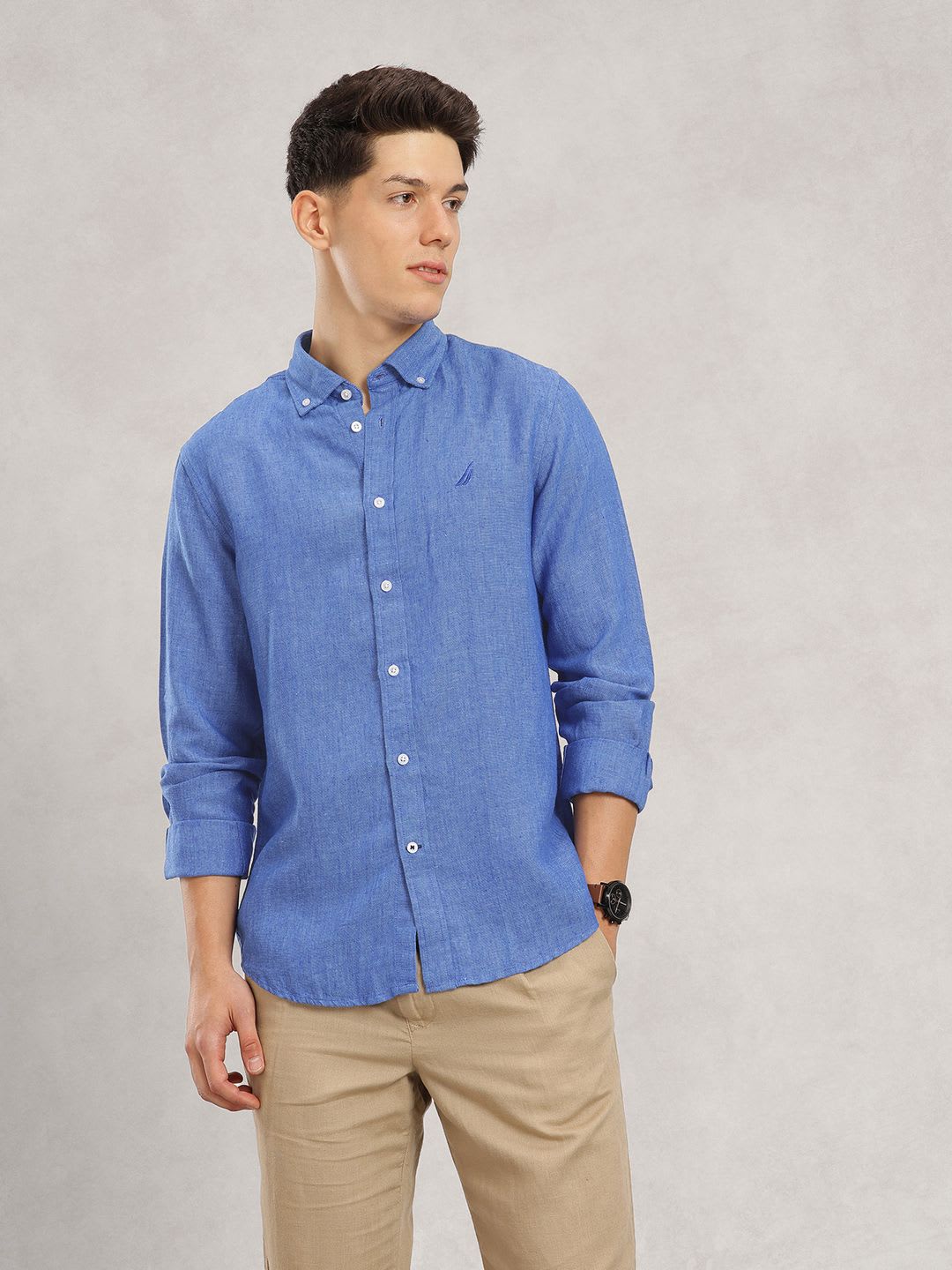 Nautica Slim Fit Button-Down Collar Casual Shirt - back view