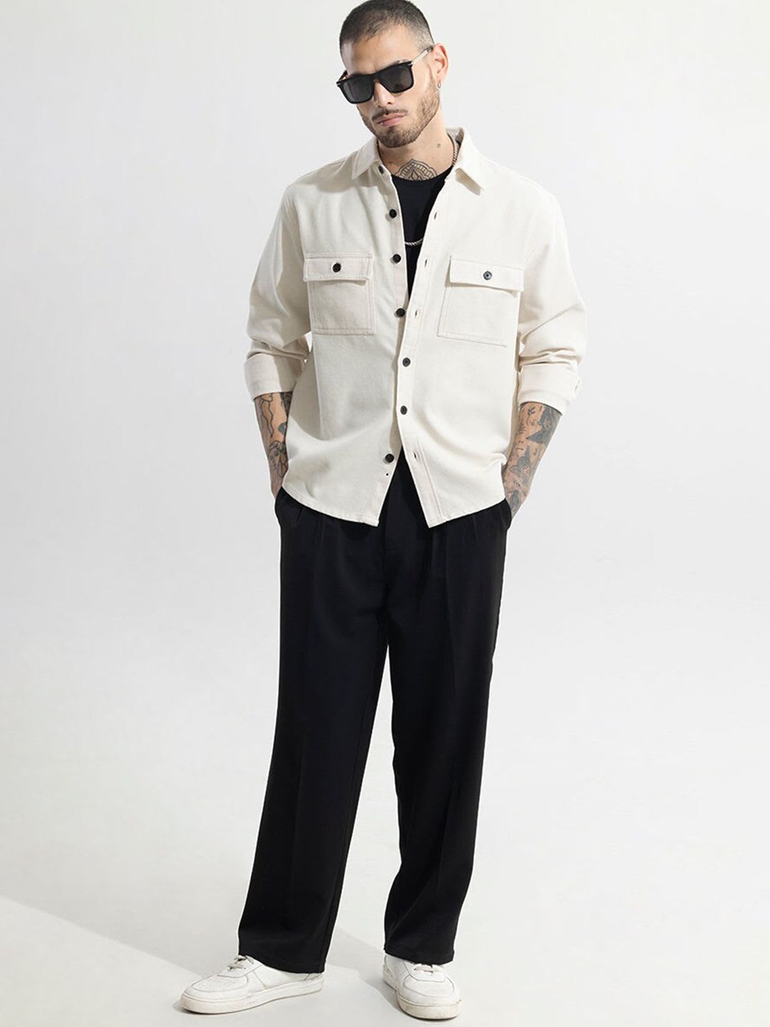 Snitch Classic Relaxed Fit Cotton Casual Overshirt - right view