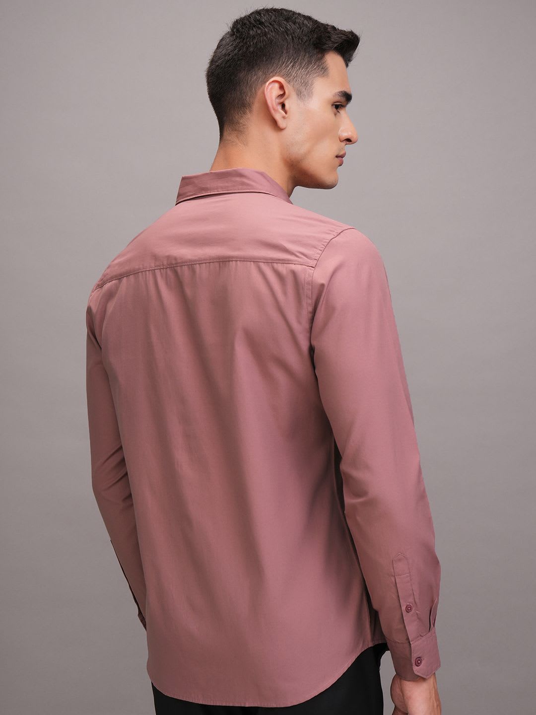 HIGHLANDER Men Satin Slim Fit Shirt - left view