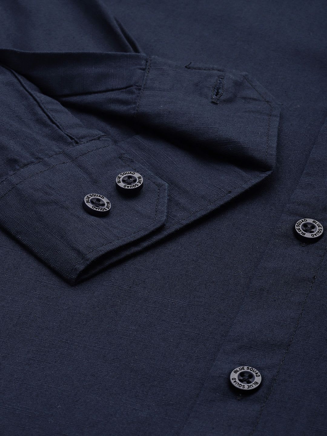 BS BLUE SQUAD Cotton Linen Casual Shirt - back view