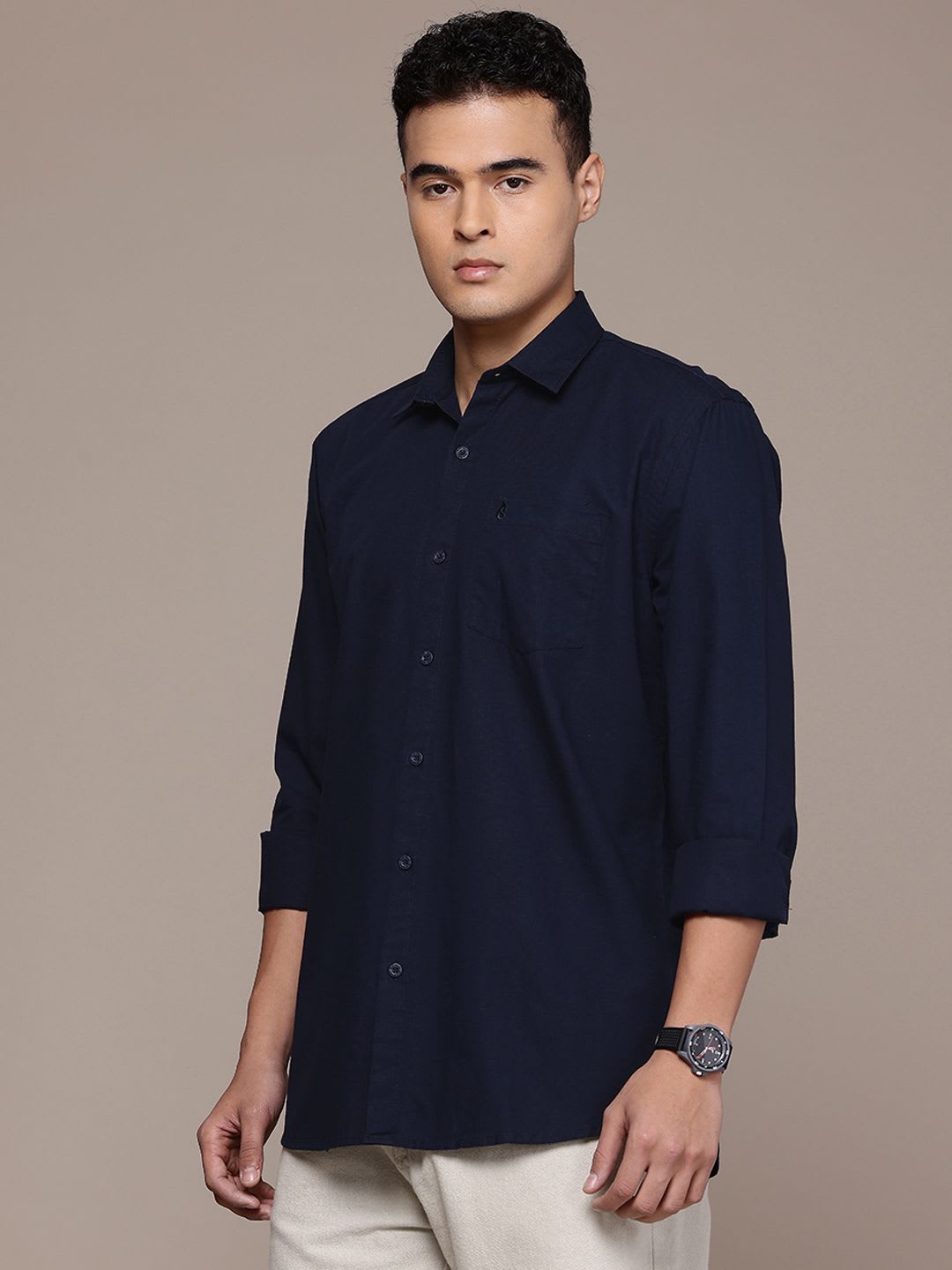 BS BLUE SQUAD Cotton Linen Casual Shirt - right view