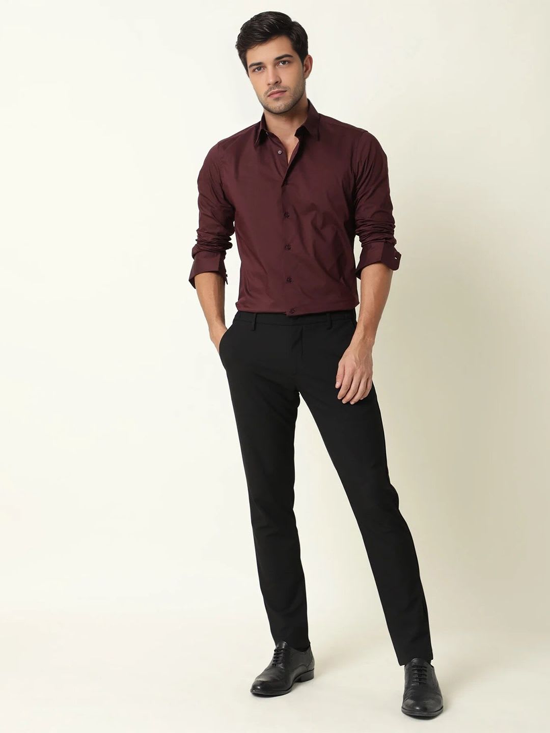 MISCHIEF MONKEY Classic Tailored Fit Cotton Casual Shirt - right view