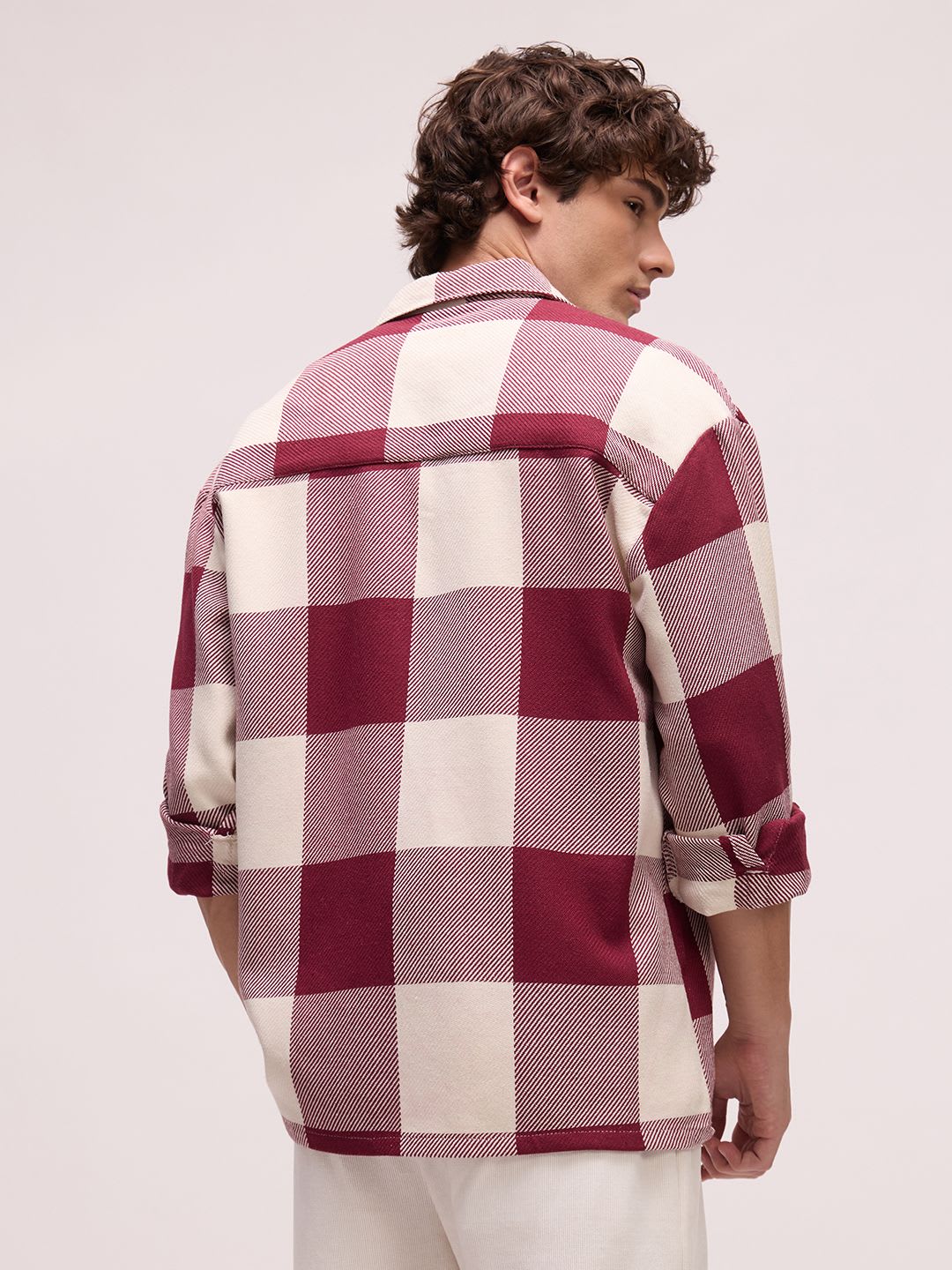 CAHOOT Men's Oversized Fit Buffalo Check Shirt - back view