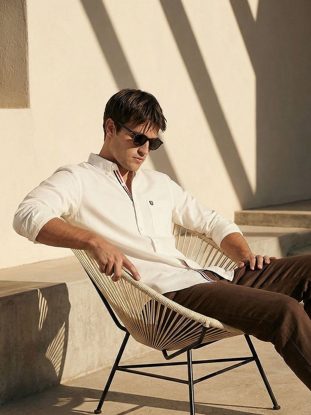THE SHIRT CODE Slim Fit Button-Down Collar Casual Shirt - default view