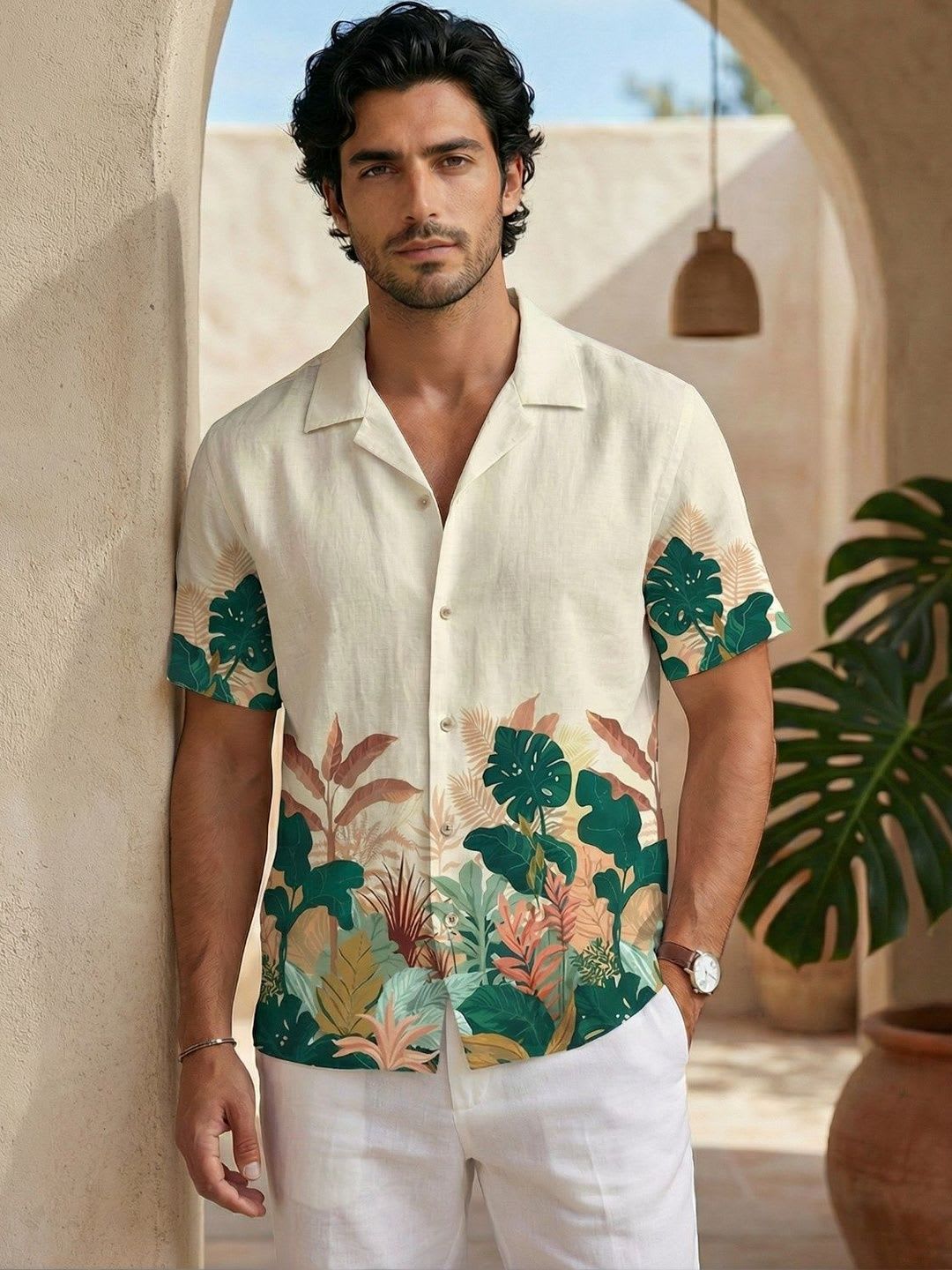Stenfia Men Floral Printed Casual Shirt - default view