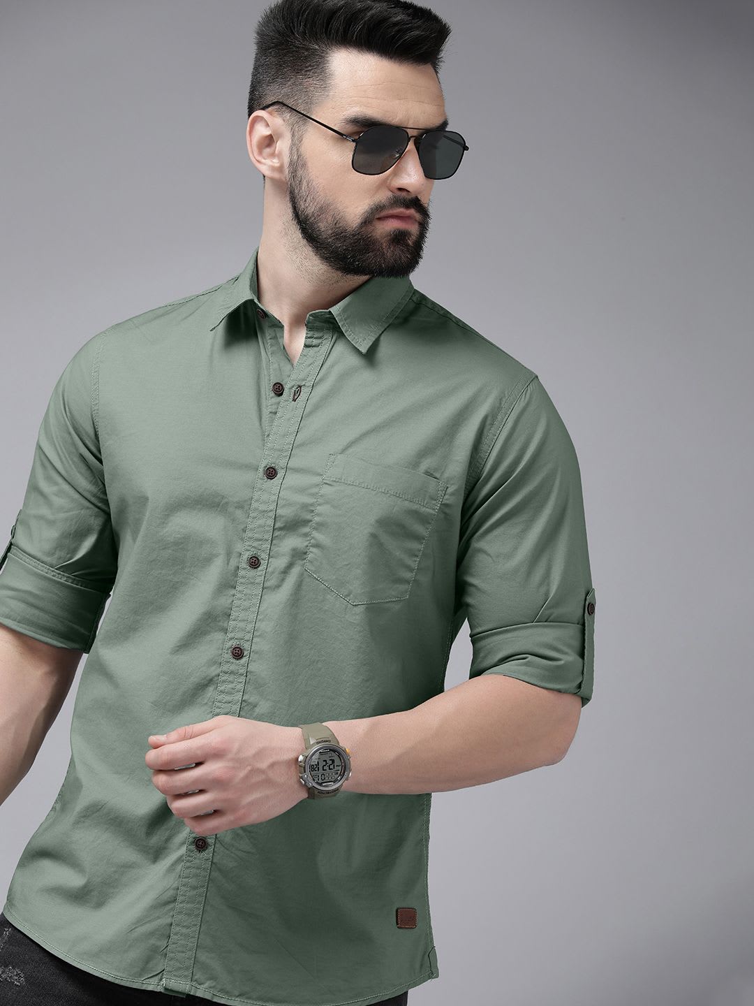 Roadster The Roadster Lifestyle Co. Men Solid Casual Shirt - default view
